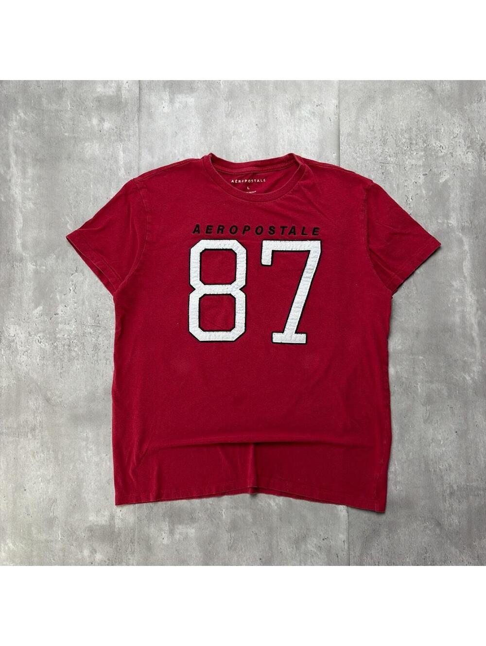 Y2K Red Aeropostale 87 Grunge Skater T-Shirt